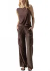 Sanctuary Relaxed Reissue Cargo Pants In Mud Bath In Brown