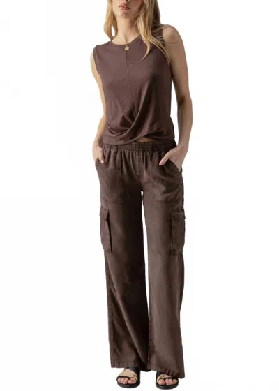 Sanctuary Relaxed Reissue Cargo Pants In Mud Bath In Brown