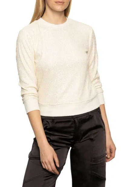 Sanctuary Relaxed Sparkle Knit Top In Neutral