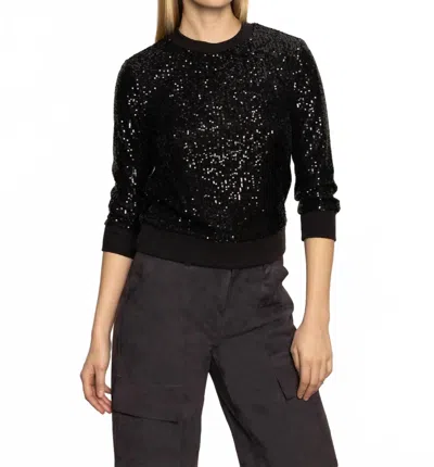 Sanctuary Relaxed Sparkle Popover Top In Black