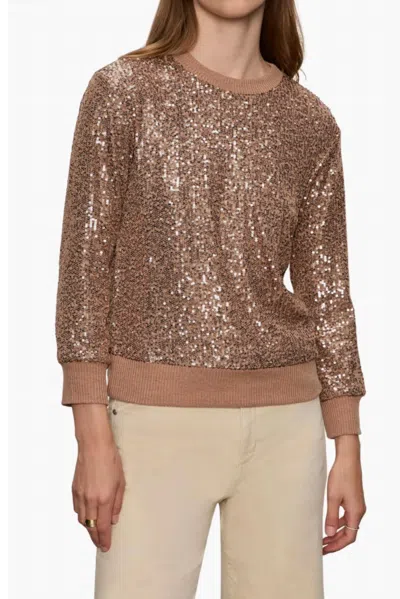 Sanctuary Relaxed Sparkle Popover Top In Mocha In Gold