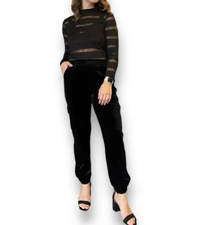 Sanctuary Relaxed Velvet Rebel Joggers In Black
