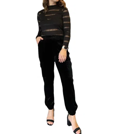Sanctuary Relaxed Velvet Rebel Joggers In Black