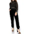 Sanctuary Relaxed Velvet Rebel Joggers Pants In Black In Black