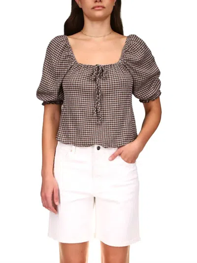 Sanctuary Remember Me Top In Chocolate Gingham In Multi