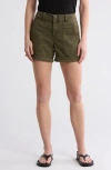 Sanctuary Renegade Cuffed Shorts In Dark Moss