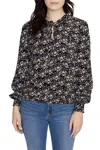Sanctuary Resolution Smocked Sleeve Blouse In Winter Fresh In Multi