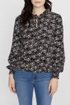Sanctuary Resolution Smocked Sleeve Blouse In Winter Fresh In Multi