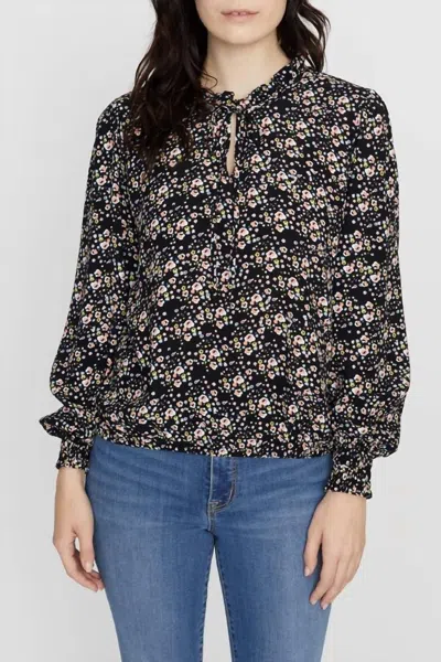 Sanctuary Resolution Smocked Sleeve Blouse In Winter Fresh In Multi