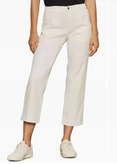 Sanctuary Retreat Crop Straight Leg Utility Pants In Chalk White