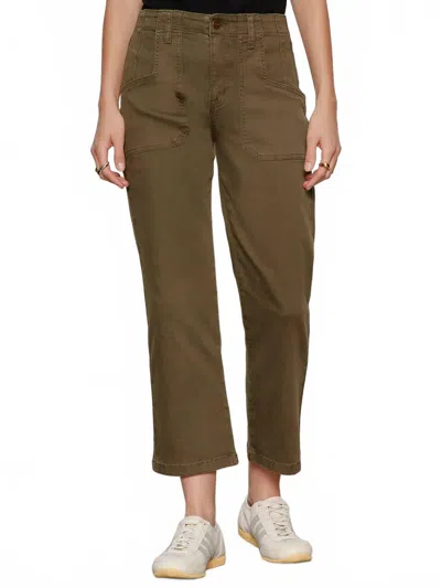Sanctuary Retreat Cropped Wide Leg Pants In Burnt Olive In Brown
