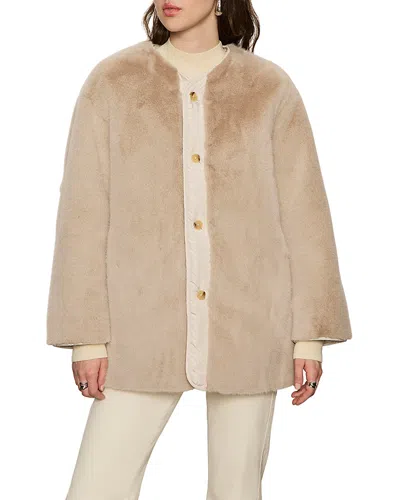 Sanctuary Reversable Faux Fur Liner Jacket In Gold