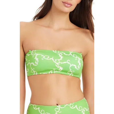 Sanctuary Reversible Bandeau Bikini Top With Removable Straps In Green