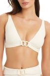 Sanctuary Rib Triangle Bikini Top In White