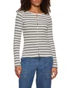 Sanctuary Ribbed Button Front Top In White