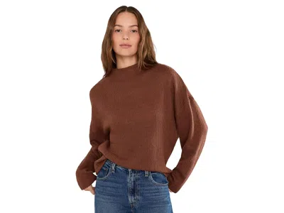 Sanctuary Ribbed Dolman Sweatshirt Women's Clothing Burnt Cocoa: Sm (us 4-6), Nylon/polyester In Animal Print