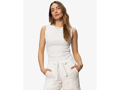 Sanctuary Ribbed Ruched Tank In Bleach White