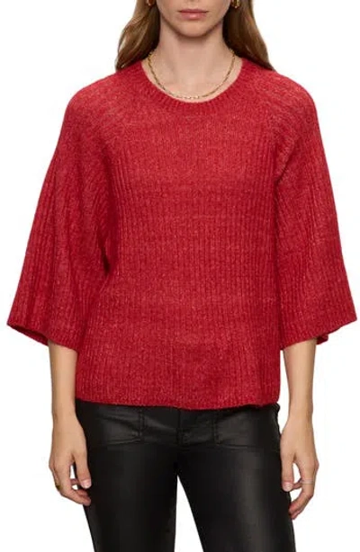 Sanctuary Ribbed Sweater Tee In Red