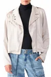 Sanctuary Rita Moto Jacket In Toasted Marshmallow In White