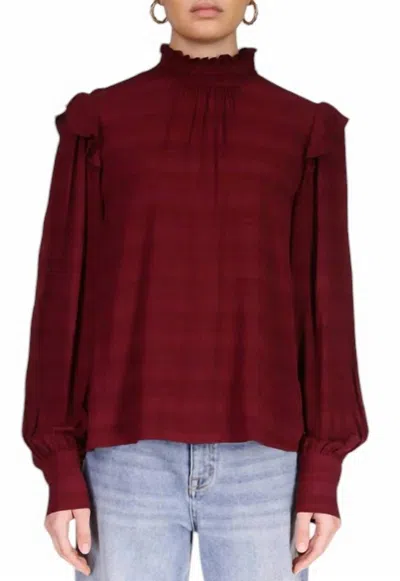 Sanctuary Romance Popover Blouse In Dark Cherry In Burgundy