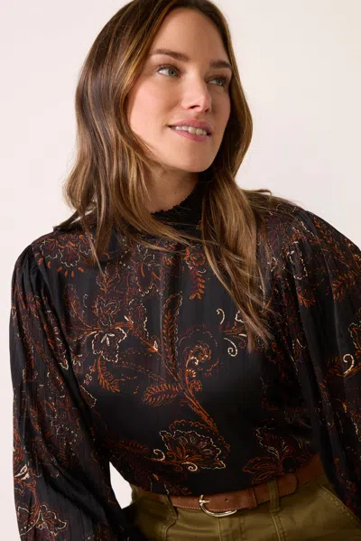 Sanctuary Rory Volume Popover Blouse In Black