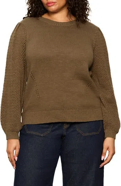 Sanctuary Rosie Mixed Stitch Sweater In Brown
