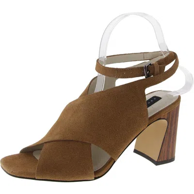 Sanctuary Rowdy Womens Leather Adjustable Block Heel In Brown