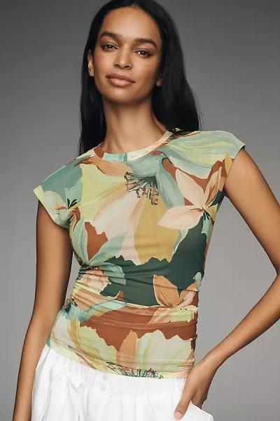 Sanctuary Ruched Muscle Tee In Multi