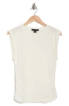 Sanctuary Ruched Side Muscle Tank In Milk