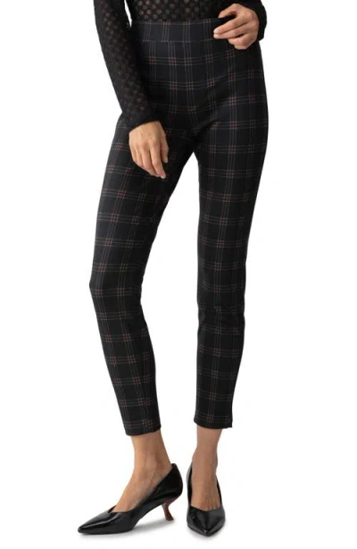 Sanctuary Runway Pull On Legging In Garnet Plaid In Black
