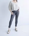 SANCTUARY RUNWAY LEGGING IN NAVY MICRO PIN CHECK