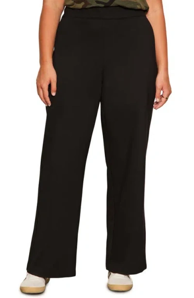 Sanctuary Runway Ponte Straight Leg Pants In Black