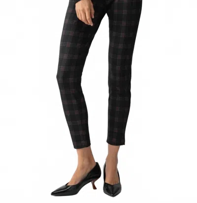Sanctuary Runway Pull On Legging In Garnet Plaid In Black