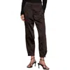 Sanctuary Sahara Tapered Satin Utility Pants In Brown