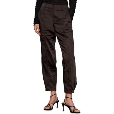 Sanctuary Sahara Tapered Satin Utility Pants In Brown