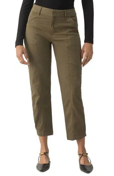Sanctuary Sahara Tapered Stretch Cotton Utility Pants In Burnt Olive