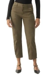 Sanctuary Sahara Tapered Stretch Cotton Utility Pants In Burnt Olive