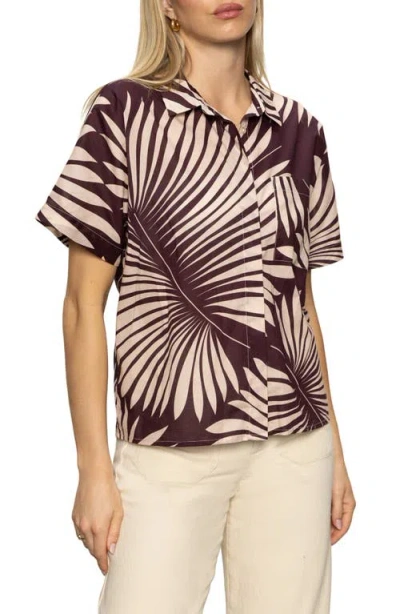 Sanctuary Sanc Souvenir Fron Print Cotton Camp Shirt