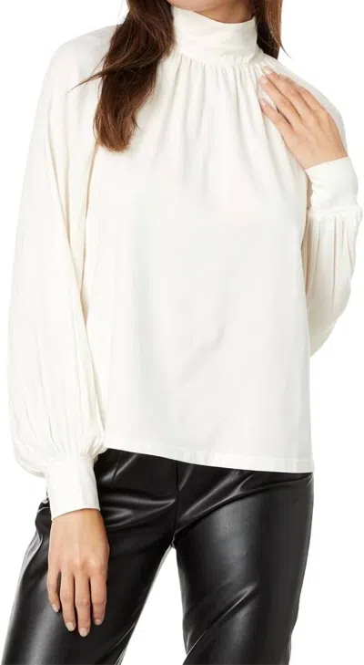 Sanctuary Sateen Mixed Media Top In Milk In White