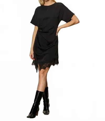 Sanctuary Satin Mix Tee Shirt Dress In Black