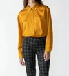 Shop Sanctuary Satin Oversized Shirt In Aged Scotch In Multi