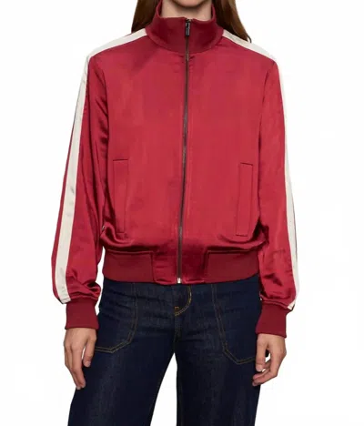 Sanctuary Satin Track Jacket In Crimson In Red