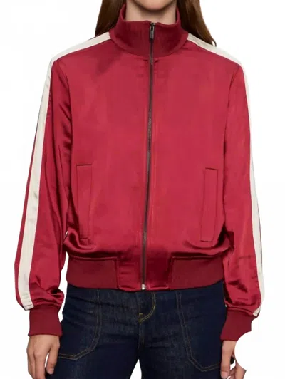 Sanctuary Satin Track Jacket In Crimson In Burgundy