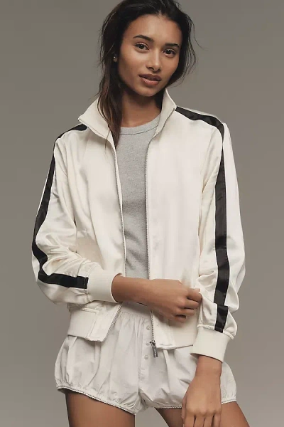 Sanctuary Satin Track Jacket In White
