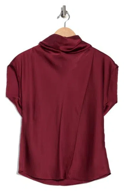 Sanctuary Scarf Satin Top In Burgundy
