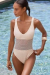 Sanctuary Scoop-neck High-leg One-piece Swimsuit In Sand
