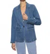 Sanctuary Sculpted Denim Blazer In Best In Show In Blue