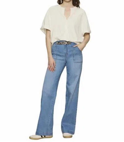Sanctuary Sculpted Insider Wide Leg Jeans In Keep Up In Transparent