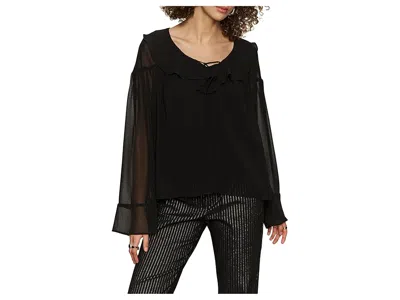 Sanctuary Secret Lover Ruffle Top In Black