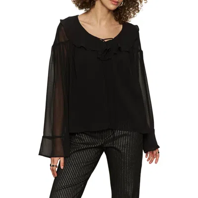 Sanctuary Secret Lover Ruffle Top In Black